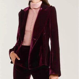 NWT Talbots Women's Burgundy/Dark Red Velvet Jacket